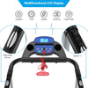 1100W Folding Treadmill Compact Motorized Running Jogging Machine Easy Assembly Electric Walking Machine with LCD Monitor & Heart Rate Sensor