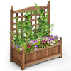 Wooden Raised Garden Bed Freestanding  Elevated Planter Box with Trellis