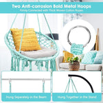 Cotton Rope Hanging Macrame Swing Chair - Bestoutdor