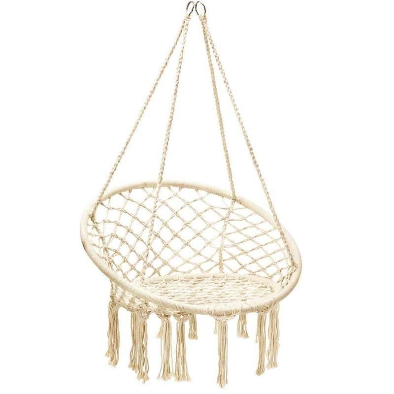 Cotton Rope Hanging Macrame Swing Chair - Bestoutdor
