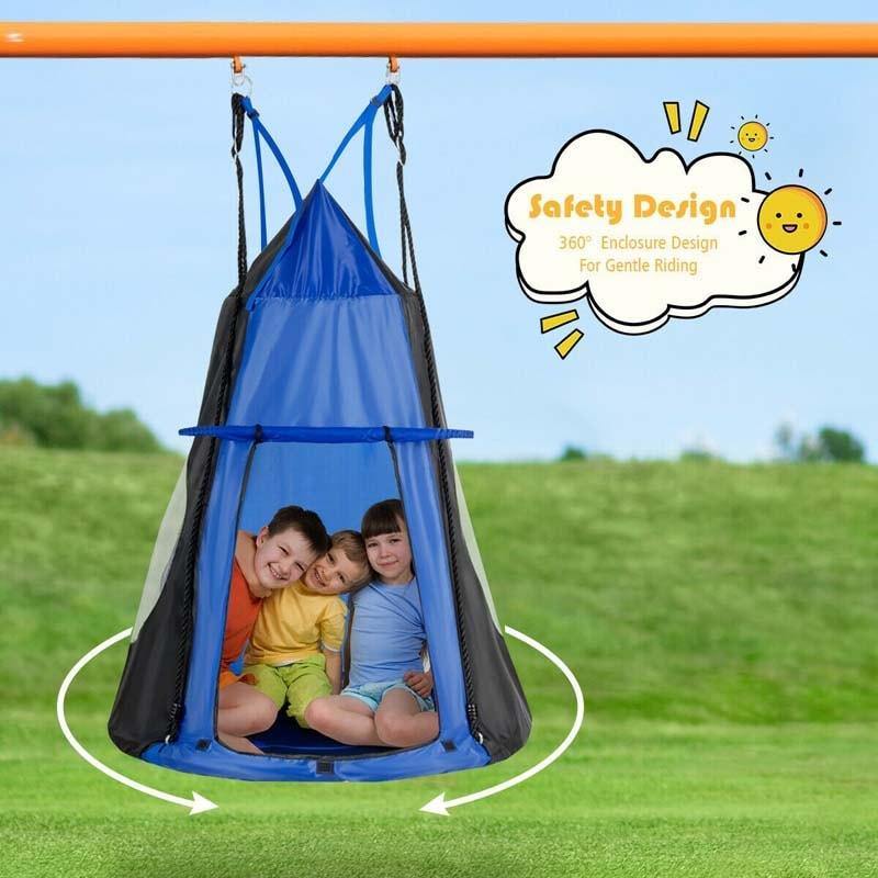 40'' Kids Hanging Chair Swing Tent Set - Bestoutdor