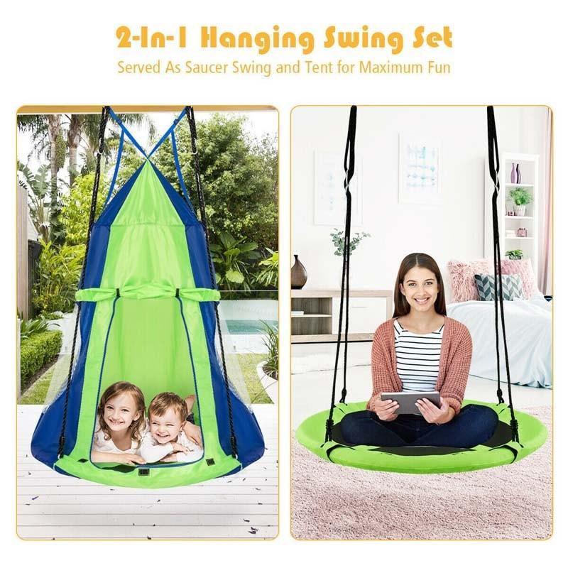 Kids Hanging Chair Swing Tent set-Orange