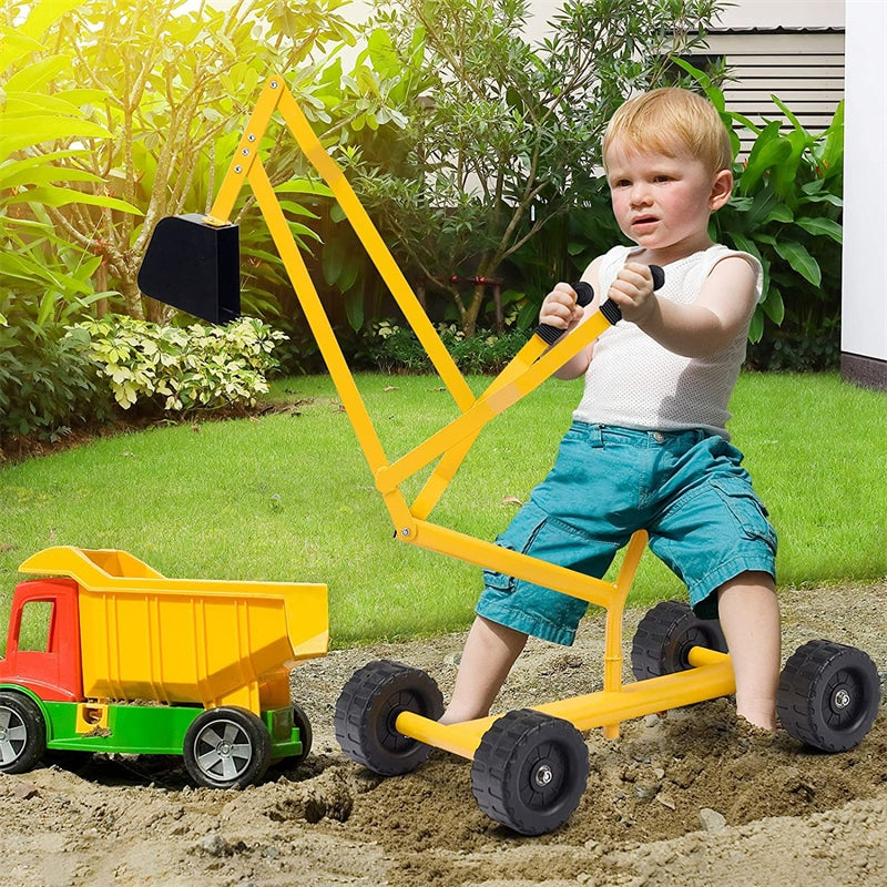 Heavy Duty Kids Ride-on Sand Digger Digging Excavator with Wheels