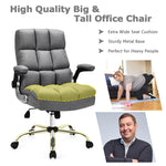 Ergonomic Office Chair Big & Tall Executive Chair Adjustable Height Desk Chair Swivel Upholstered Chair with Flip-up Arm & Thick Padding