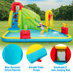 7-in-1 Inflatable Water Slide Kids Splash Pool Bounce House Mega Waterslide Park with 480W Blower for Backyard Family Fun