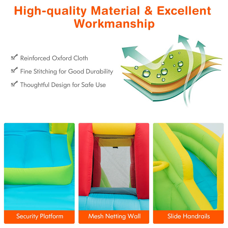 Inflatable Splash Pool Water Slides 7-in-1 Kids Jumper Bouncy Castle without Blower