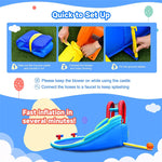 Inflatable Water Slide Bounce House with Mighty Splash Pool & 780W Air Blower