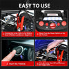 Portable Jump Starter 1500 Amp Car Battery Charger 180 PSI Air Compressor Power Bank Charger with 2 USB Ports Smart Clamps & LED Flashlight