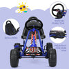 Kids Pedal Go Kart 4 Wheel Pedal Powered Ride On Toy with Adjustable Seat & Steering Wheels