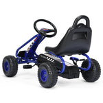Kids 4 Wheel Pedal Go Kart Powered Ride On Toys with Adjustable Seat & Steering Wheels