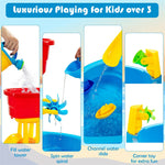 Kids Sand & Water Table Playset with Umbrella and 18 Pcs Accessories