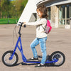 Kids Youth Kick Scooter Carbon Steel Frame with 12" Air-Filled Tires Adjustable Handlebar
