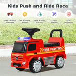 Kids Ride On Fire Truck Mercedes Benz Toddler Sliding Push Car with Seat Storage & Steering Wheel