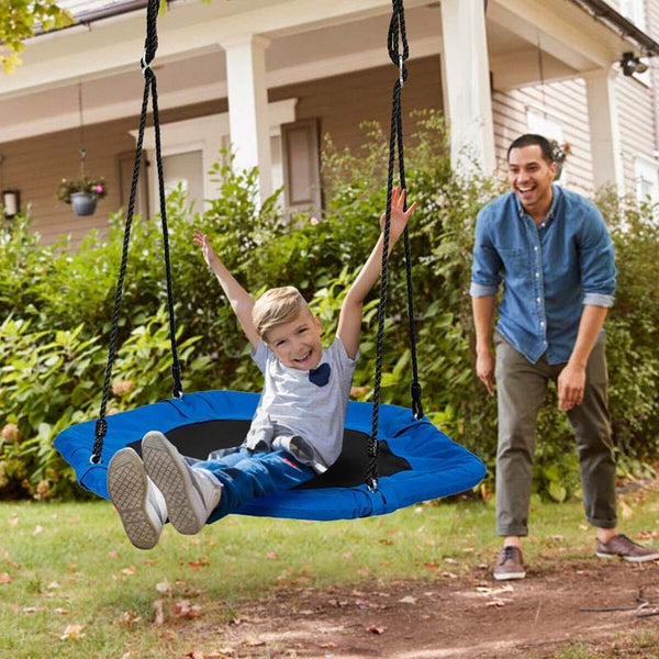 37" Kids Hexagon Tree Swing with Adjustable Hanging Rope - Bestoutdor