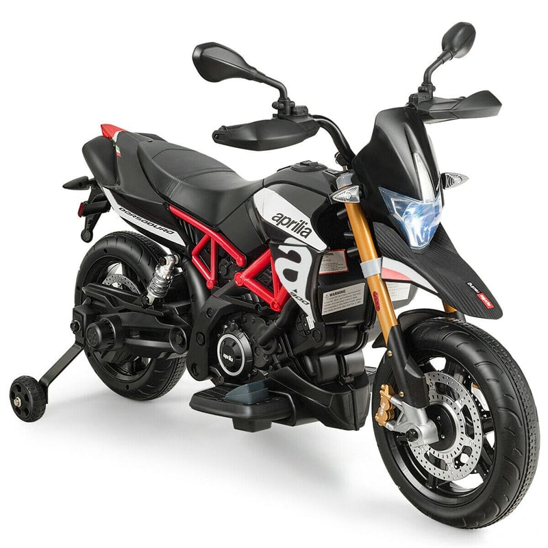 12V Aprilia Kids Electric Ride On Motorcycle with Training Wheels
