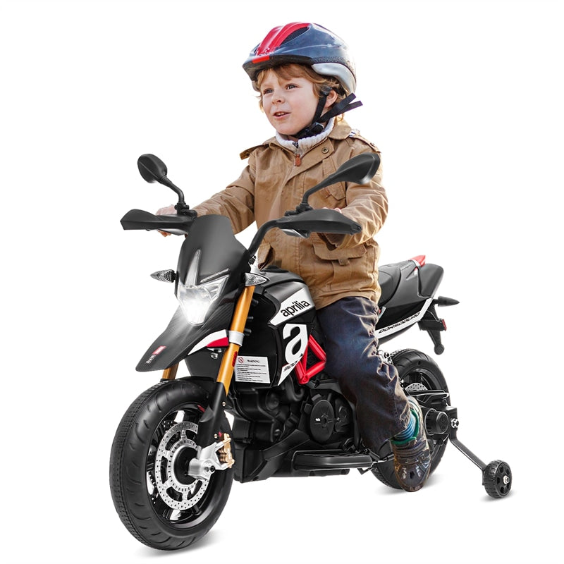 12V Aprilia Kids Electric Ride On Motorcycle with Training Wheels