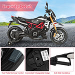 12V Kids Ride-On Motorcycle, Licensed Aprilia Electric Dirt Bike with Training Wheels, LED Lights & Music, Battery Powered Ride-On Car for Ages 3+