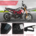 12V Kids Ride-On Motorcycle, Licensed Aprilia Electric Dirt Bike with Training Wheels, LED Lights & Music, Battery Powered Ride-On Car for Ages 3+