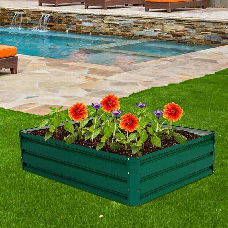 47" L x 35.5" W Metal Raised Garden Bed Vegetable Flower Planter - Bestoutdor