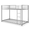Metal Twin Over Twin Bunk Bed Frame with Guard Rails & Side Ladder for Kids