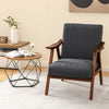 Mid-Century Modern Accent Armchair Upholstered Living Room Arm Chair with Rubber Wood Frame & Felt Pads