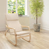 Modern Bentwood Rocking Chair Relax Rocker Lounge Chair with Removable Upholstered Cushion
