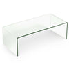 42 x 19.7" Clear Tempered Glass Coffee Table Modern Living Room Table with Rounded Edges