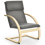 Modern Fabric Upholstered Bentwood Lounge Chair Accent Leisure Armchair with Curved Leg