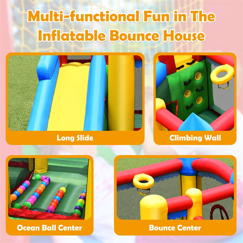 Multicolor Mighty Inflatable Bounce House Castle Jumper Moonwalk with 735W Blower