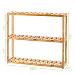 Multifunctional 3-Tier Bamboo Shelf Adjustable Utility Storage Stand Rack