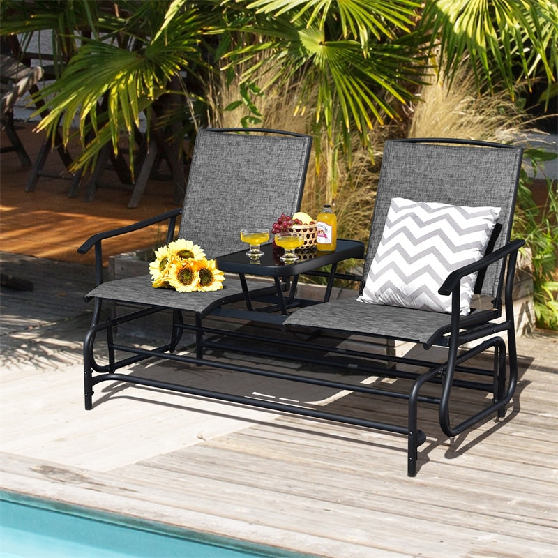 Outdoor shop rocking loveseat