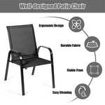 2 PCS Patio Chairs Outdoor Dining Chairs with Breathable Fabric & Steel Frame