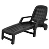 Outdoor Chaise Lounge Chair 6-Position Adjustable Patio Recliner with Wheels