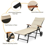 Outdoor Chaise Lounge Chair Rattan Recliner Chair - Bestoutdor