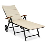 Outdoor Chaise Lounge Chair Rattan Recliner Chair - Bestoutdor