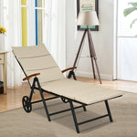 Outdoor Chaise Lounge Chair Rattan Recliner Chair - Bestoutdor