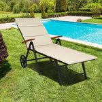 Outdoor Chaise Lounge Chair Rattan Recliner Chair - Bestoutdor
