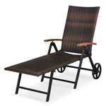 Outdoor Chaise Lounge Chair Rattan Recliner Chair - Bestoutdor