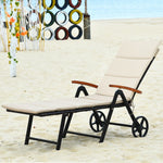 Outdoor Chaise Lounge Chair Rattan Recliner Chair - Bestoutdor
