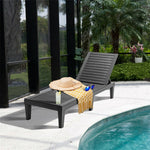 Outdoor Chaise Lounge Lawn Lounge Chair Reclining Patio Chair with 5-Position Adjustable Backrest