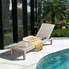 Outdoor Chaise Lounge Reclining Patio Chair Lounge Chair with 5-Position Adjustable Backrest