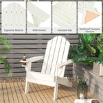 Outdoor Patio Folding Adirondack Chair with Built-in Cup Holder for Backyard Balcony