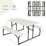Indoor Outdoor Folding Picnic Table Bench Set Heavy Duty Portable Camping Table with Bench Seats