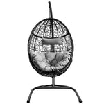 Hanging Egg Chair Oversized Swing Chair with C-Hammock Stand Set & Soft Seat Cushion Pillow