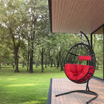 Outdoor Hanging Egg Chair Swing Hammock Chair Set with Stand & Cushion