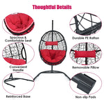 Hanging Egg Chair 36.5" Width Oversized Swing Chair Outdoor Indoor Hammock Chair with C-Hammock Stand Set, Soft Seat Cushion, Pillow
