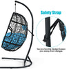 Outdoor Hanging Egg Chair Swing Hammock Chair Set with Stand & Cushion