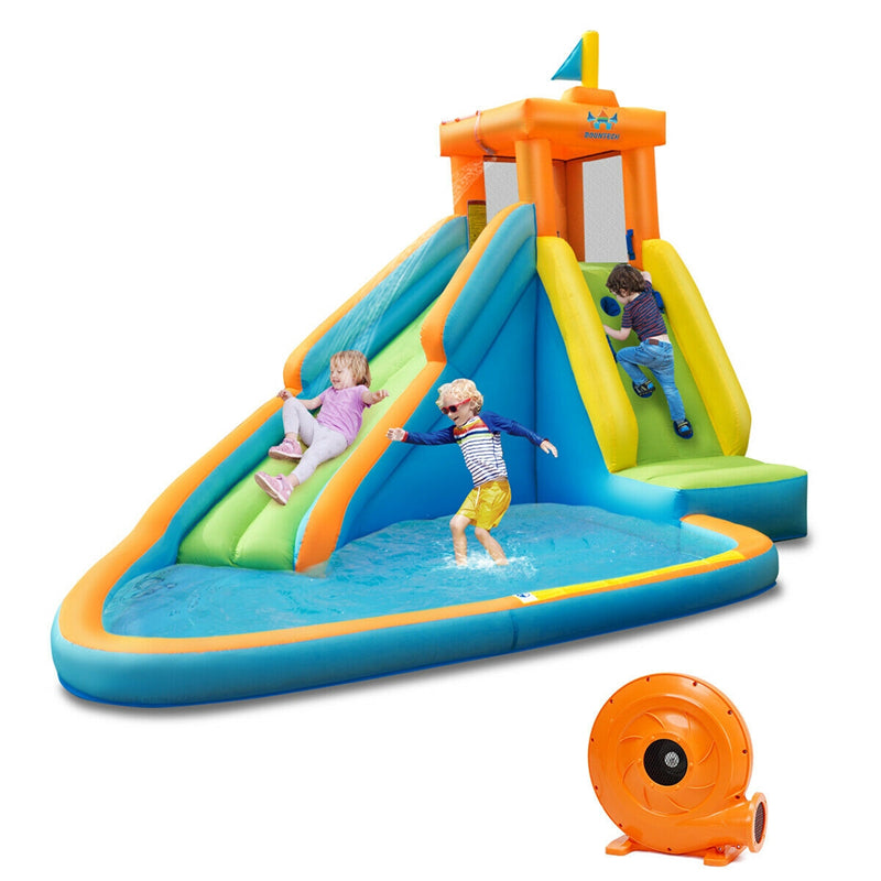 Outdoor Kids Inflatable Water Slide Bouncy Castle with 740W Blower