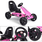 Outdoor Kids Powered 4-Wheel Ride On Pedal Go Kart with Adjustable 2-Position Seat