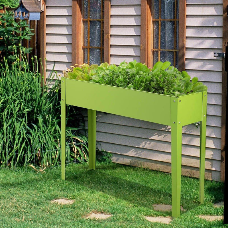 40" L x 13" W Outdoor Metal Raised Garden Bed Elevated Planter Box - Bestoutdor